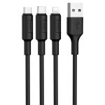 Кабель USB HOCO X24 Pisces USB - Lightning, 2.4А, 1 м, черный