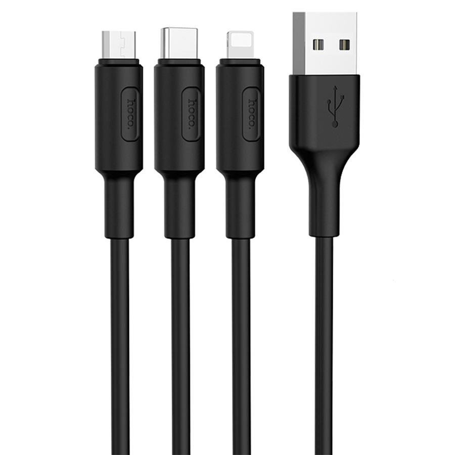 Кабель USB HOCO X24 Pisces USB - Lightning, 2.4А, 1 м, черный