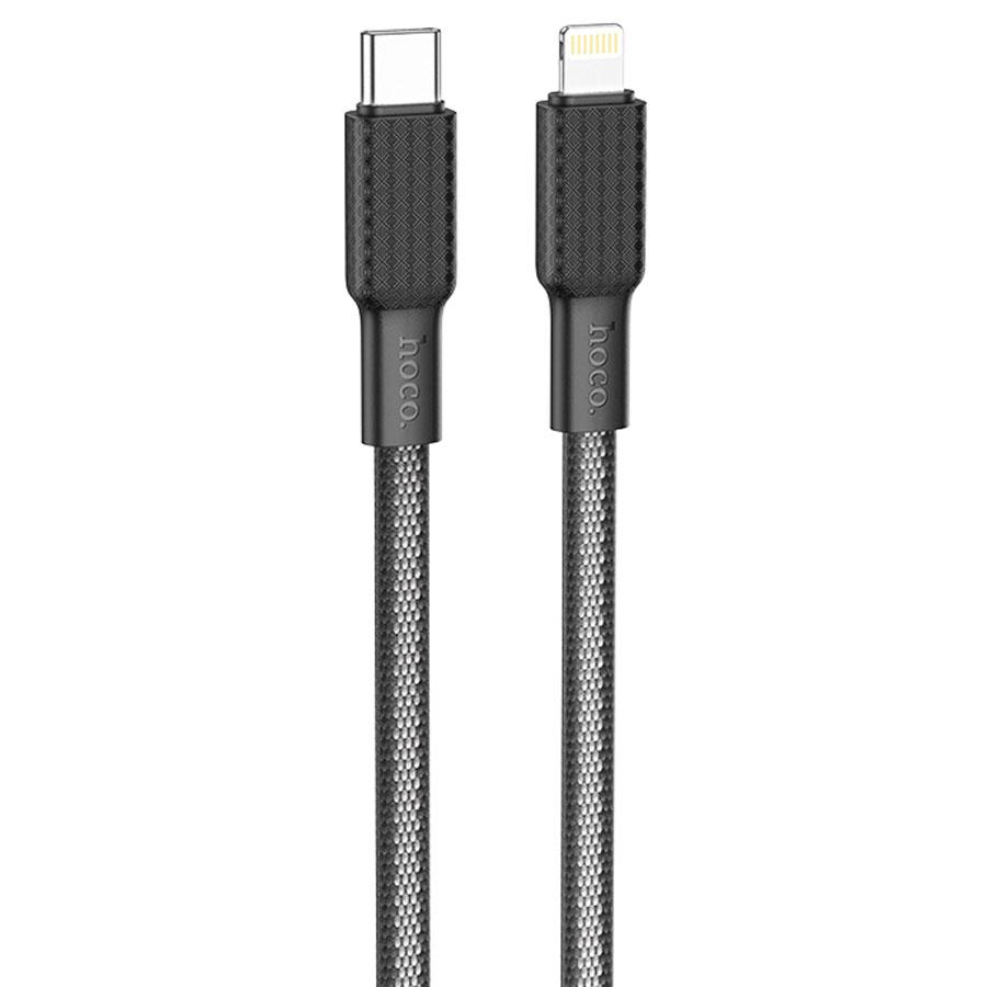 Кабель USB-C HOCO X69 Jaeger Type-C - Lightning, 20W, 1 м, черный+белый