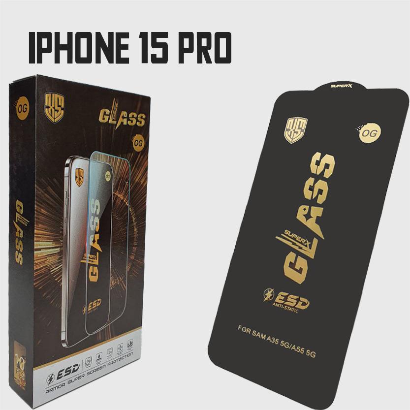 Защитное стекло OG ESD Антистатик Glass для iPhone 15 Pro (цена за 1шт,заказ от 10шт)