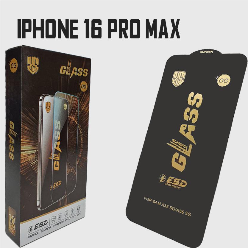 Защитное стекло OG ESD Антистатик Glass для iPhone 16 Pro Max (цена за 1шт,заказ от 10шт)