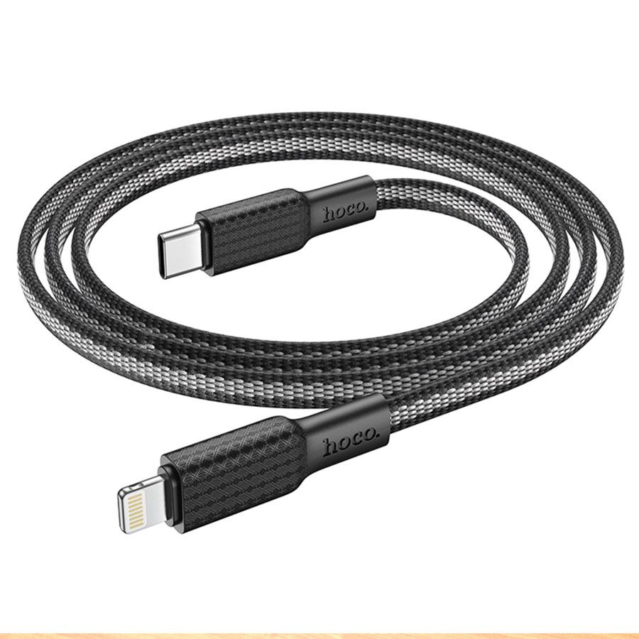 Кабель USB-C HOCO X69 Jaeger Type-C - Lightning, 20W, 1 м, черный+белый