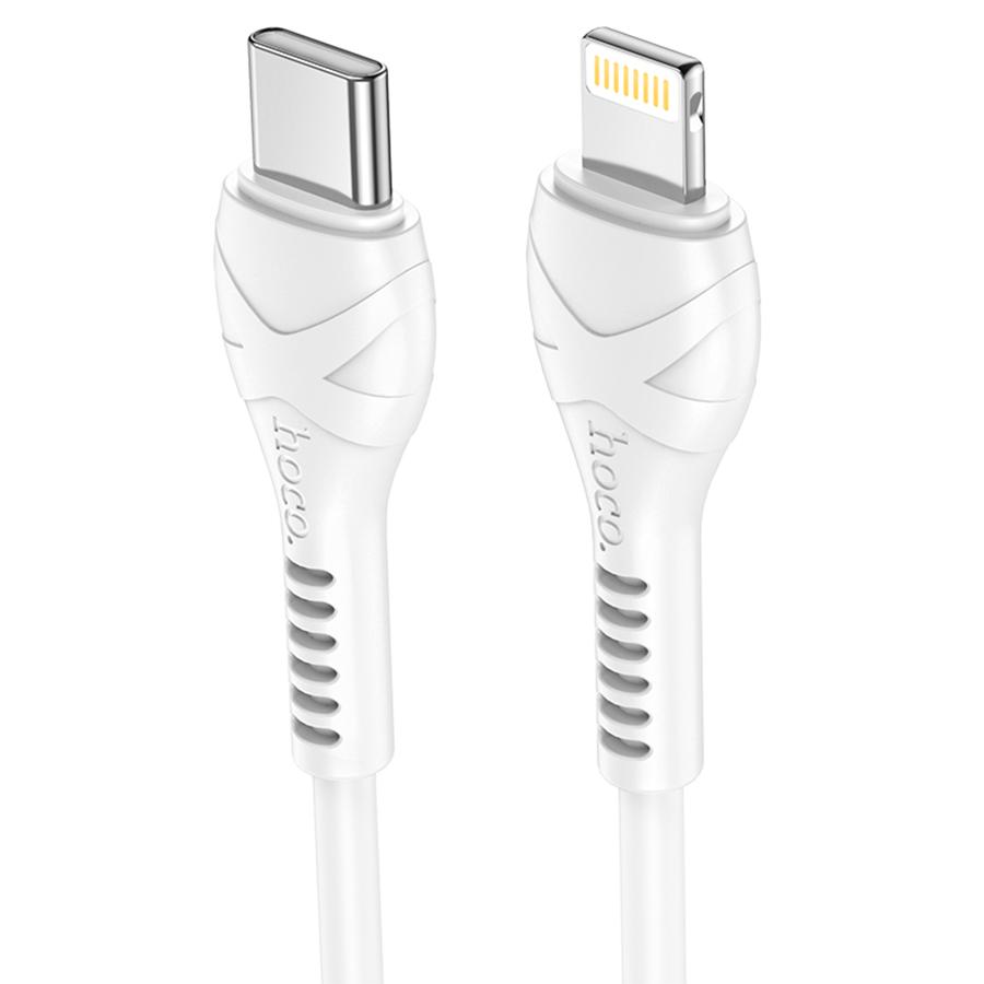 Кабель USB-C HOCO X55 Trendy Type-C - Lightning, 3A, 1 м, белый