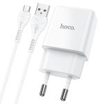 Сетевое зарядное устройство HOCO N9 Especial 1xUSB с Кабелем USB - Micro, 2.1A, 10W, белый