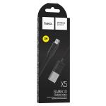 Кабель USB HOCO X5 Bambo USB - MicroUSB, 2.4А, 1 м, черный