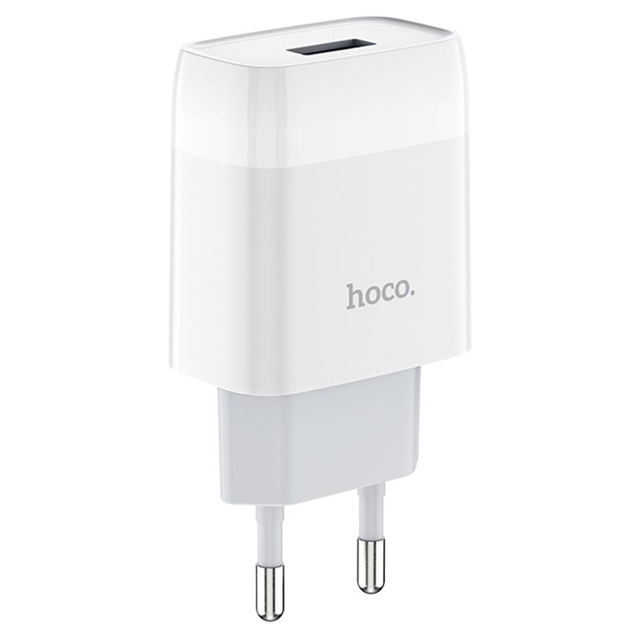 Сетевое зарядное устройство HOCO C72A Glorius single 1xUSB, 2.1A, 10W, белый