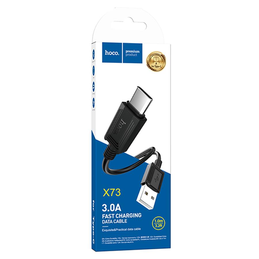 Кабель USB HOCO X73 USB - Type-C, 3A, 1 м, черный