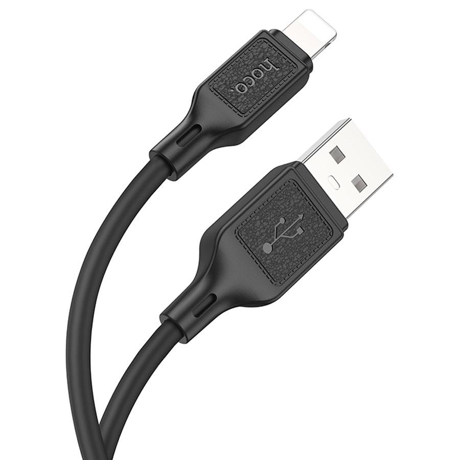 Кабель USB HOCO X90 Cool USB - Lightning, 2.4А, 1 м, черный