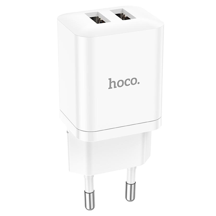 Сетевое зарядное устройство HOCO N25 Maker 2xUSB, 2.1A, 10W, белый