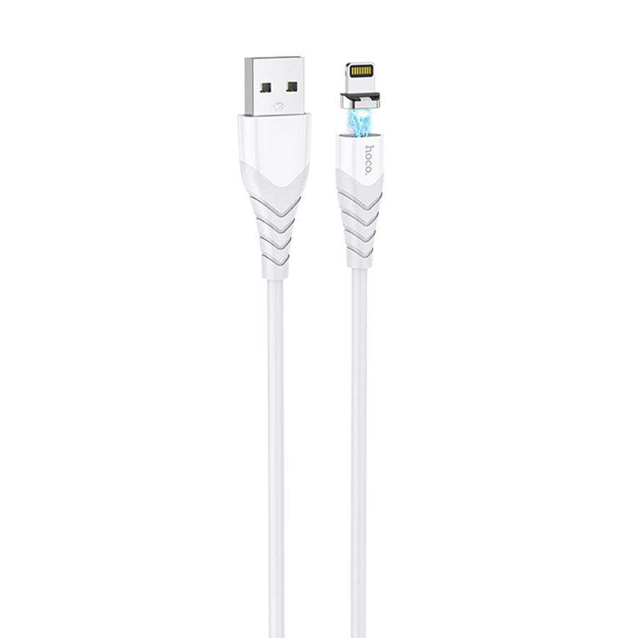 Кабель USB HOCO X63 Racer USB - Lightning магнитный, 2.4А, 1 м, белый