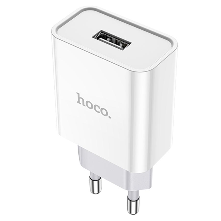 Сетевое зарядное устройство HOCO C81A Asombroso single 1xUSB, 2.1A, 10W, белый