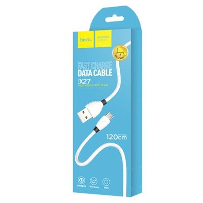 Кабель USB HOCO X27 Excellent USB - Lightning, 2.4А, 1.2 м, белый