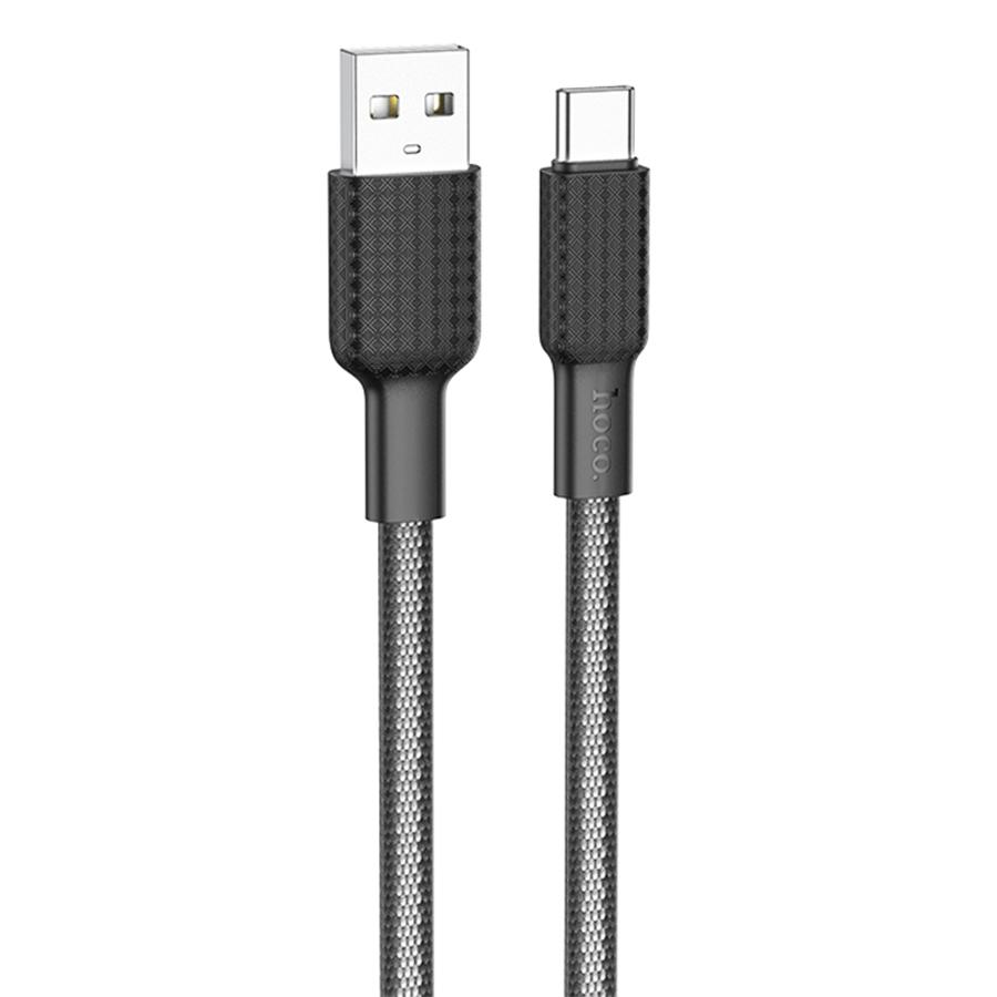 Кабель USB HOCO X69 Jaeger USB - Type-C, 3A, 60W, 1 м, черный+белый