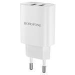 Сетевое зарядное устройство BOROFONE BN2 super fast 2xUSB, 2.1A, 10W, белый