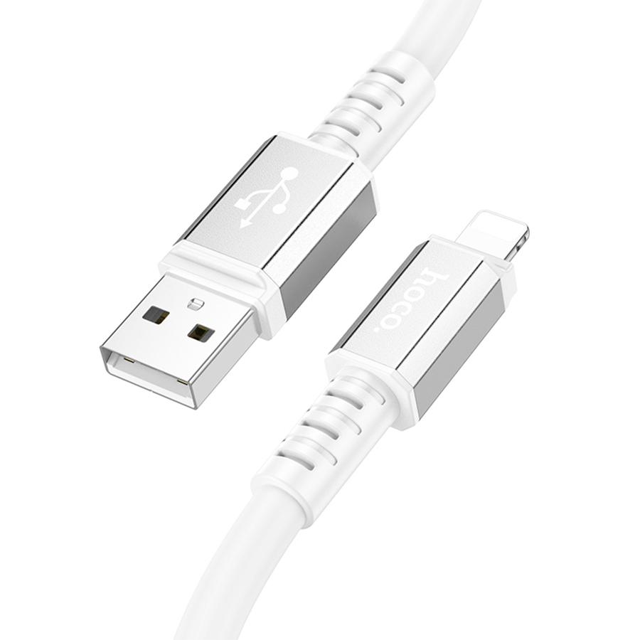 Кабель USB HOCO X85 Strength USB - Lightning, 2.4А, 1 м, белый