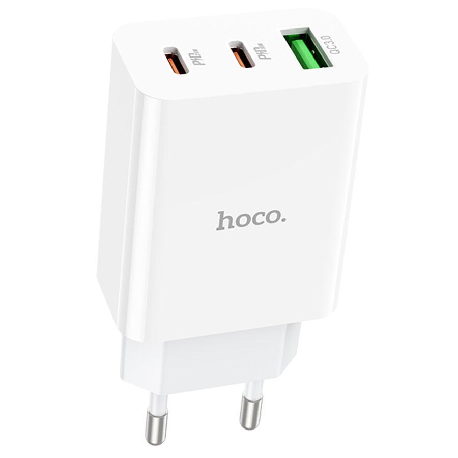 Сетевое зарядное устройство HOCO C99A 1xUSB + 2xUSB-C, 3.0A, 20W, белый