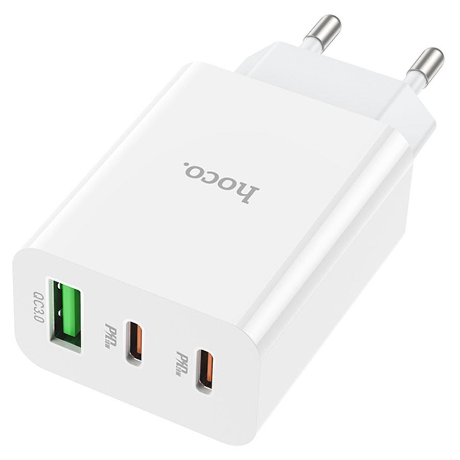 Сетевое зарядное устройство HOCO C99A 1xUSB + 2xUSB-C, 3.0A, 20W, белый