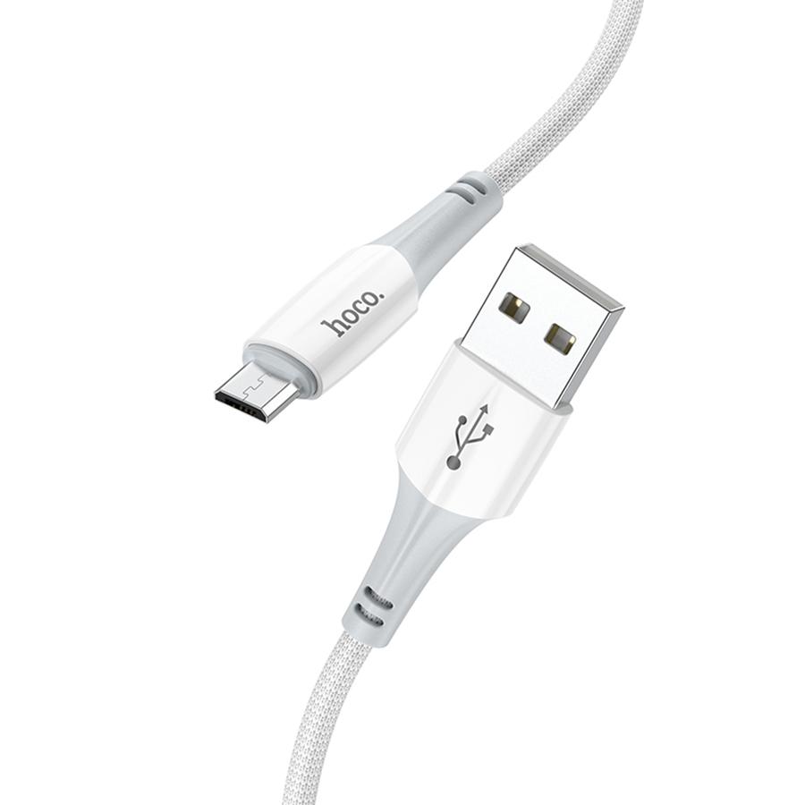 Кабель USB HOCO X70 Ferry USB - MicroUSB, 2.4А, 1 м, белый