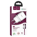 Сетевое зарядное устройство HOCO N3 Special 1xUSB с Кабелем USB - Micro, 3A, 18W, белый