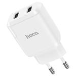 Сетевое зарядное устройство HOCO N7 Speedy 2xUSB, 2.1A, 10.8W, белый