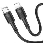 Кабель USB-C HOCO X83 Victory Type-C - Lightning, 20W, 1 м, черный