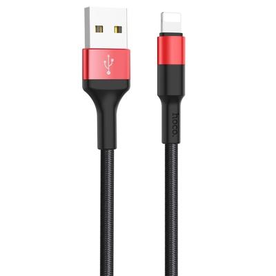 Кабель USB HOCO X26 Xpress USB - Lightning, 2А, 1 м, черный+красный