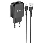 Сетевое зарядное устройство HOCO N2 Vigour single 1xUSB с Кабелем USB - Lightning, 2A, 10W, черный