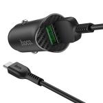 Автомобильное зарядное устройство HOCO Z39 Farsighted, 2xUSB с Кабелем USB - Micro, 18W, черный