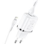 Сетевое зарядное устройство HOCO N4 Aspiring 2xUSB с Кабелем USB - Lightning, 2.4A, 10.8W, белый