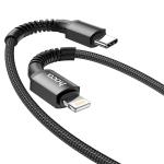 Кабель USB-C HOCO X71 Especial Type-C - Lightning, 20W, 1 м, черный