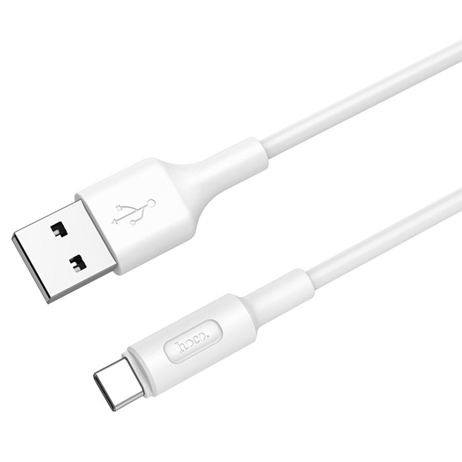 Кабель USB HOCO X25 Soarer USB - Type-C, 2А, 1 м, белый