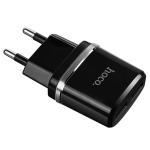 Сетевое зарядное устройство HOCO C12 Smart 2xUSB с Кабелем USB - Lightning, 2.4A, черный