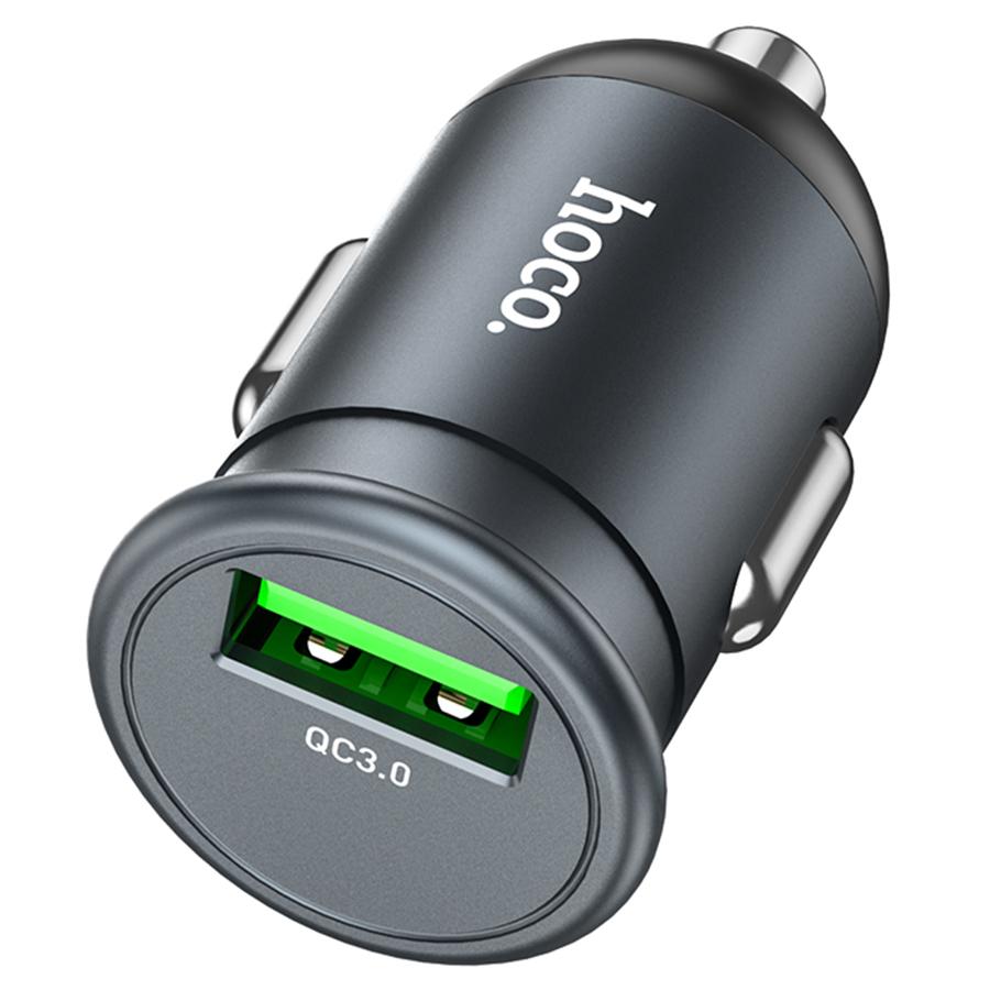 Автомобильное зарядное устройство HOCO Z43 Mighty, 1xUSB, 18W, серый металлик