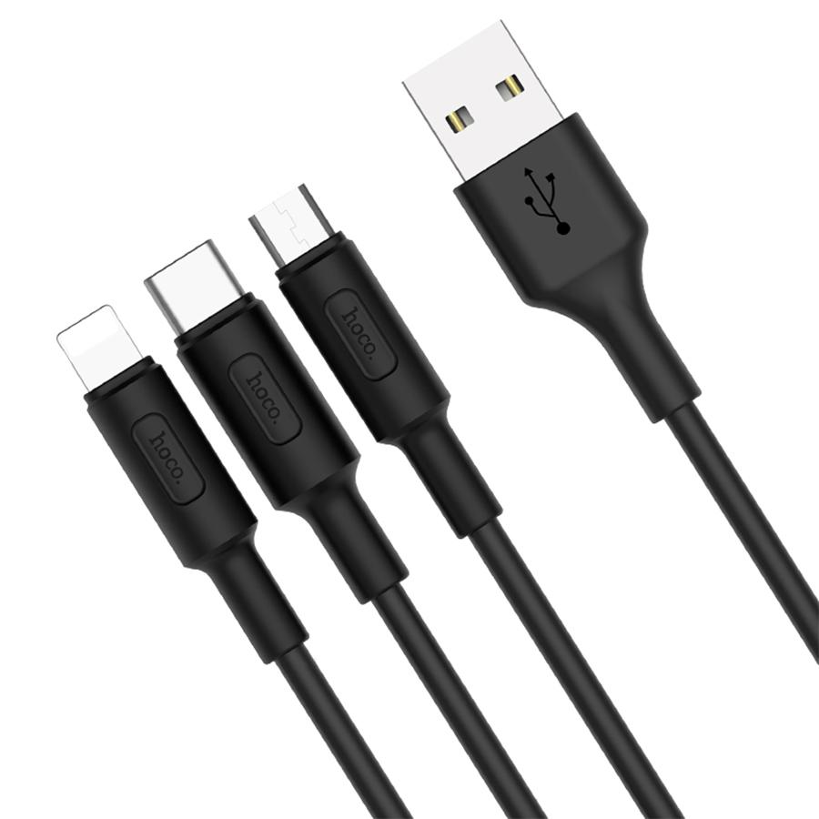 Кабель USB HOCO X24 Pisces USB - Lightning, 2.4А, 1 м, черный