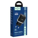 Сетевое зарядное устройство HOCO N4 Aspiring 2xUSB, 2.4A, 10.8W, черный