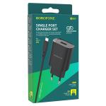 Сетевое зарядное устройство BOROFONE BN1 Innovative 1xUSB с Кабелем USB - Micro, 2.1A, 10W, черный