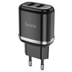 Сетевое зарядное устройство HOCO N4 Aspiring 2xUSB, 2.4A, 10.8W, черный