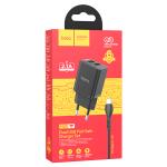 Сетевое зарядное устройство HOCO N25 Maker 2xUSB с Кабелем USB - Type-C, 2.1A, 10W, черный